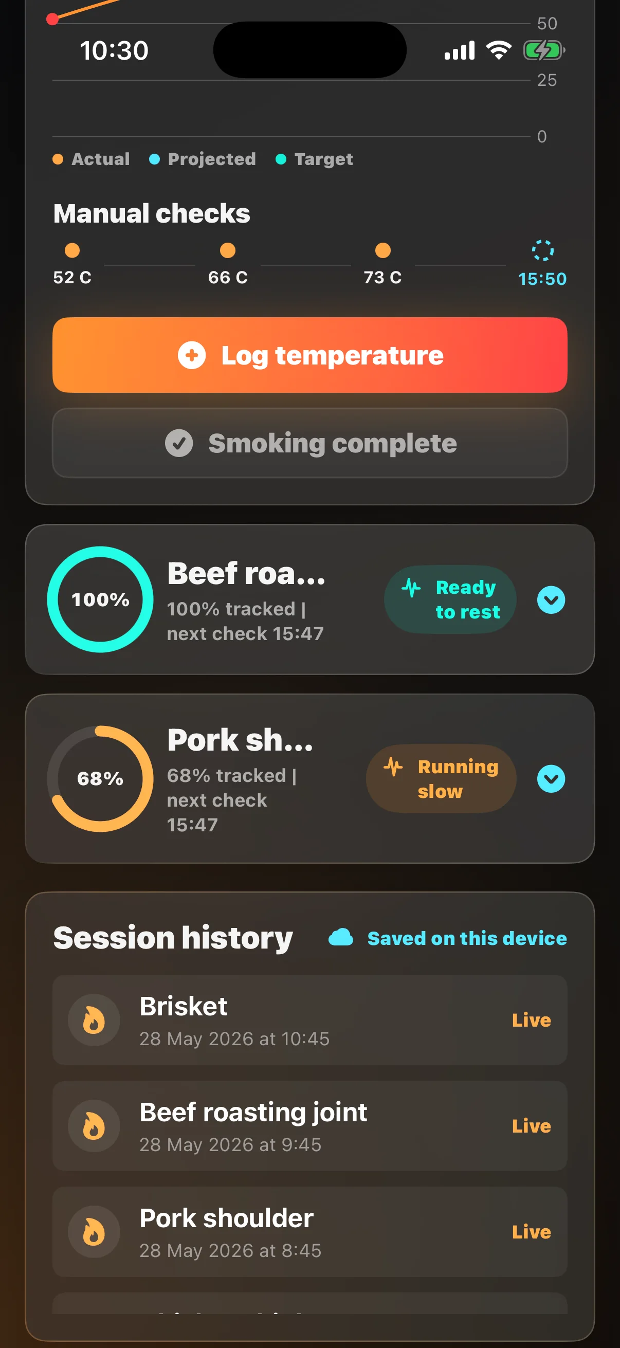 Multiple smokes screen in SmokeShow